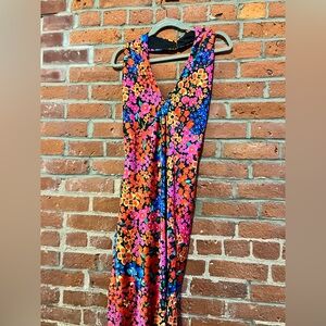 Lulu's Black and Red Floral Dress